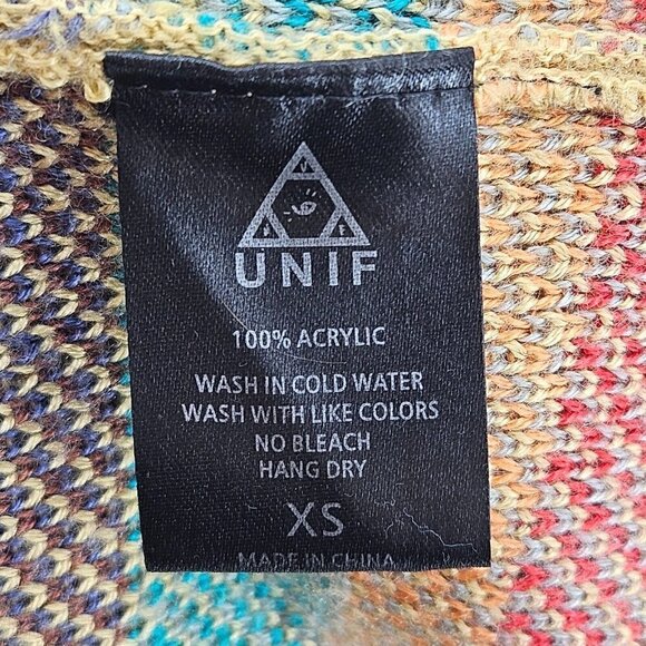 UNIF Southwestern Aztec Tribal Cardigan Sweater Women's XS Knit Open Boho Hippie - Picture 7 of 10